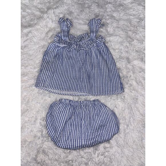 Seven for all Mankind girls sz. 12 mo. 2 pc striped outfit. Adorable - Picture 6 of 7